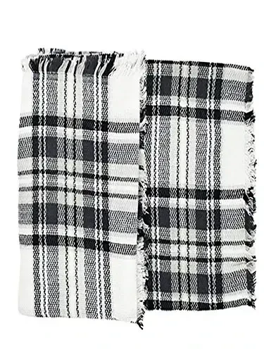 Century Star Womens Winter Oversized Large Triangle Shawl Wrap - Warm Fall Plaid Knit Scarf - 11