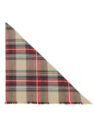 Century Star Womens Winter Oversized Large Triangle Shawl Wrap - Warm Fall Plaid Knit Scarf - 5