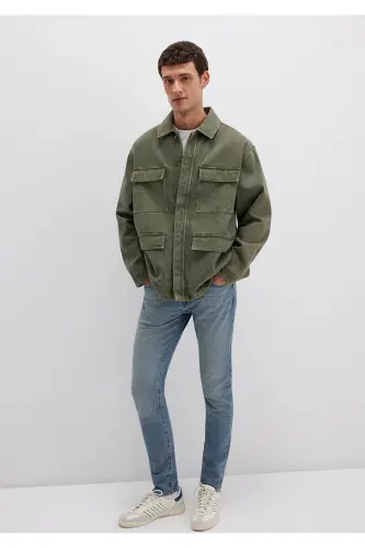 Cep Detaylı Haki Ceket Loose Fit / Bol Rahat Kesim 0110510-71581-Yeşil - MAVI (1)