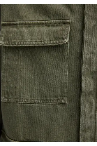 Cep Detaylı Haki Ceket Loose Fit / Bol Rahat Kesim 0110510-71581-Yeşil - 7