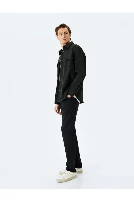Cep Detaylı Pamuklu Slim Fit Jean Pantolon - Brad Jean - Siyah - 1