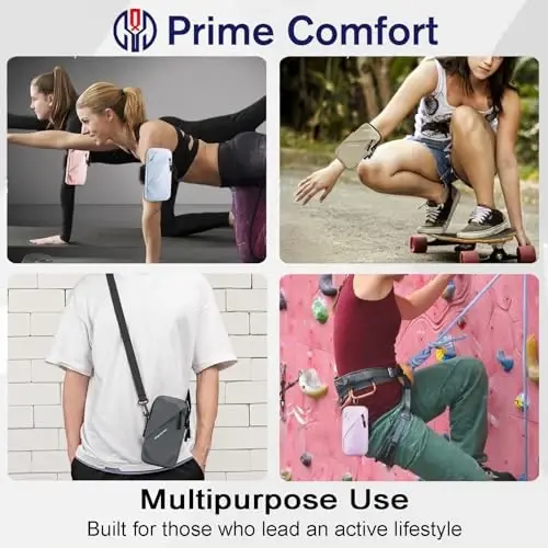Cell Phone Armbands Running Phone Holder Armband, Shoulder Holster Phone Purse Crossbody Bag Pouch (Gray) - 6