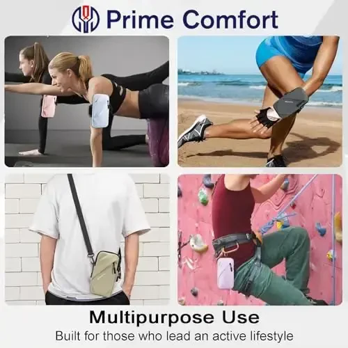 Cell Phone Armbands Running Phone Holder Armband, Phone Holder for Walking, Shoulder Holster Phone Purse Crossbody Bag Phone Pouch (Khaki) - 6