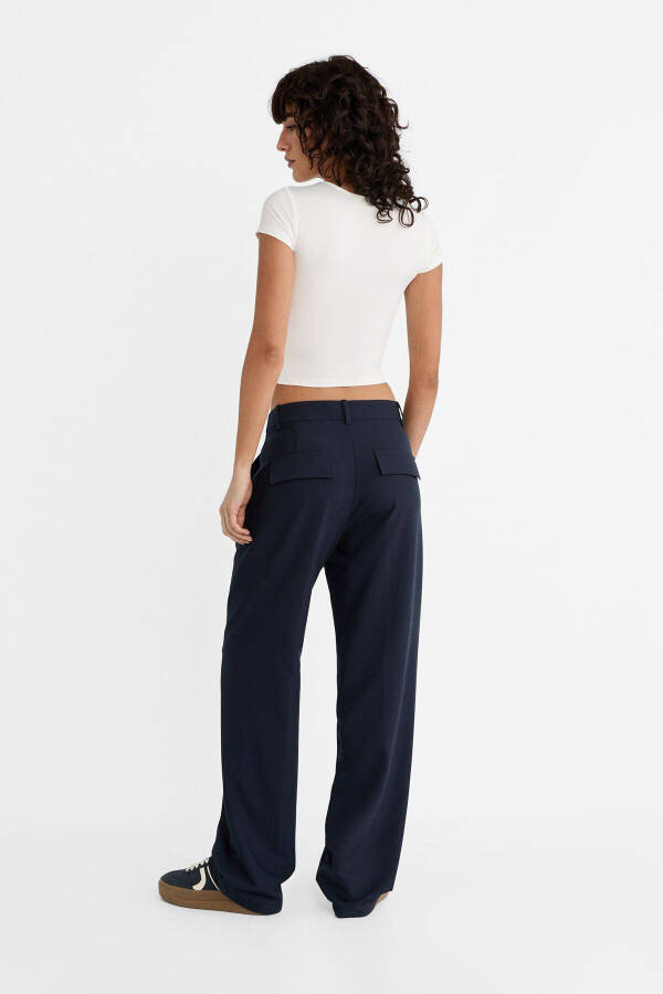 Cepli kumaş pantolon-Lacivert - 11