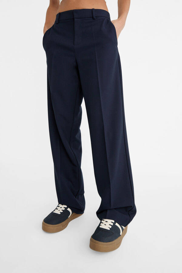 Cepli kumaş pantolon-Lacivert - 2