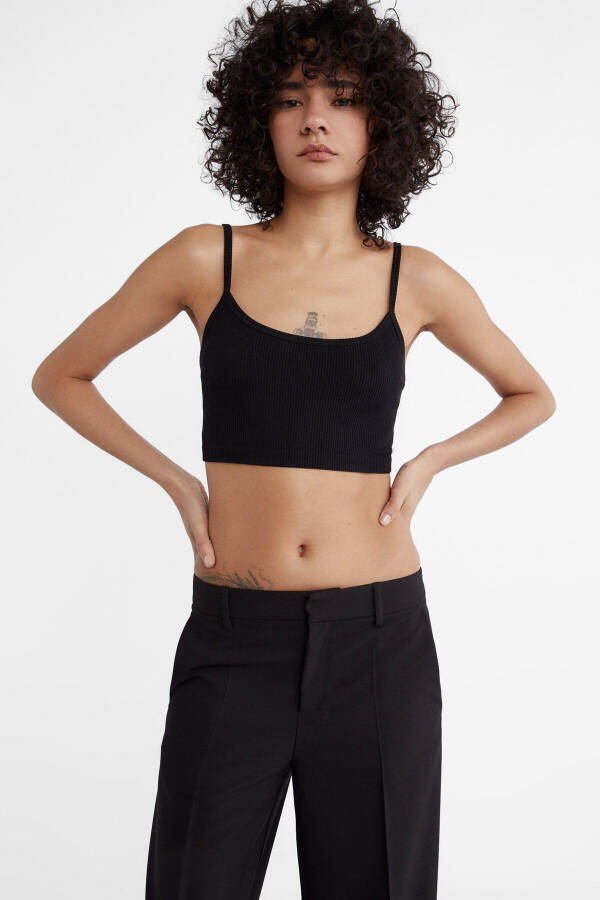 Cepli kumaş pantolon-Siyah - 11