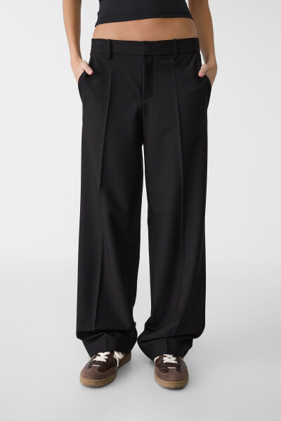 Cepli kumaş pantolon-Siyah - STRADIVARIUS (1)