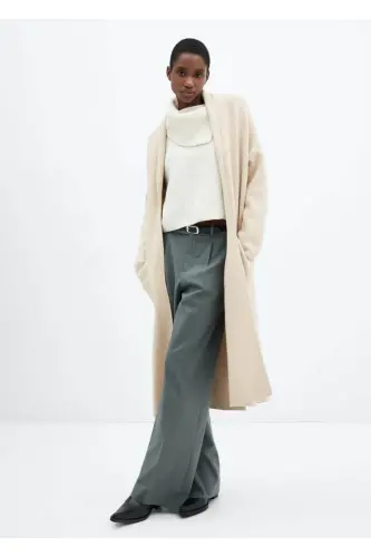 Cepli oversize triko palto - Açık/Pastel Gri - MANGO WOMAN (1)
