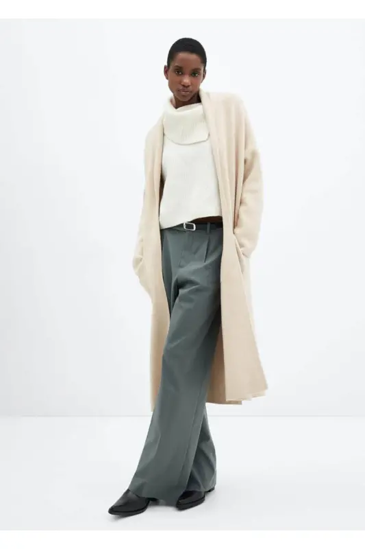 Cepli oversize triko palto - Açık/Pastel Gri - 2
