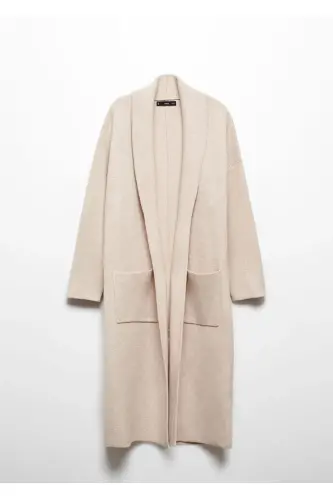 Cepli oversize triko palto - Açık/Pastel Gri - 3