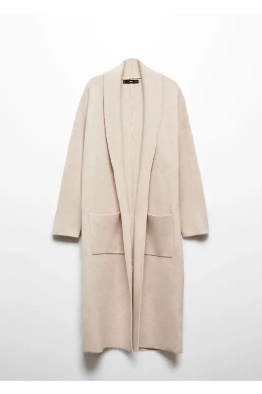 Cepli oversize triko palto - Açık/Pastel Gri - 3