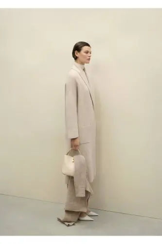 Cepli oversize triko palto - Açık/Pastel Gri - 6
