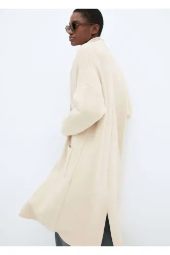 Cepli oversize triko palto - Açık/Pastel Gri - 7