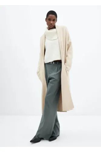 Cepli oversize triko palto - Açık/Pastel Gri - MANGO WOMAN (1)