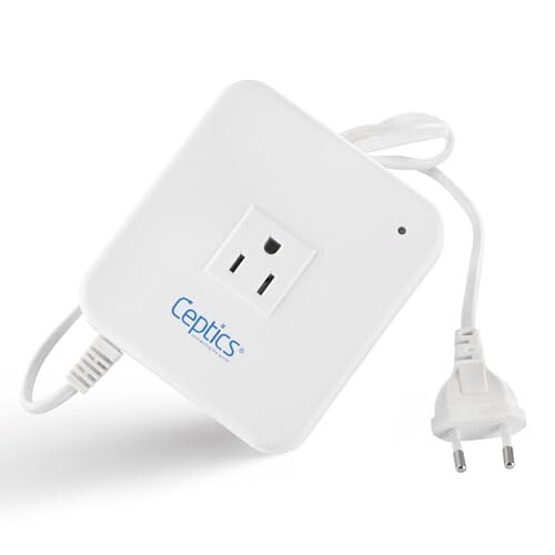 Ceptics 200-Watt Voltage Converter - Step Down - 220v to 110v / 240v to 120v Travel Power Converter - for Hair Straightener, Laptops and Chargers, CE Certified - Ceptics