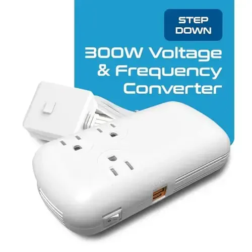 Ceptics 300W Travel Voltage Converter, 220V to 110V 50Hz to 60Hz Step Down for Curling Iron, Straightener, 1 USB, 1-USB-C 18W, SWadApt A B C E/F G I - 4