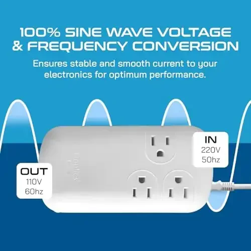 Ceptics 300W Travel Voltage Converter, 220V to 110V 50Hz to 60Hz Step Down for Curling Iron, Straightener, 1 USB, 1-USB-C 18W, SWadApt A B C E/F G I - 6