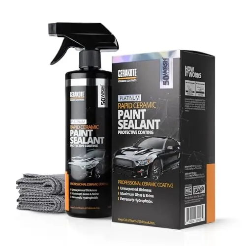 CERAKOTE® Rapid Ceramic Paint Sealant, Ceramic Coating for Cars, 14 oz | Hydrophobic Spray Wax Alternative, 50-Wash Gloss and Slickness, Safe on All Paint Colors and Clear Coat - 1