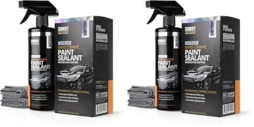CERAKOTE® Rapid Ceramic Paint Sealant, Ceramic Coating for Cars, 2 Pack | Two 14 oz Bottles, Hydrophobic 50-Wash Gloss and Slickness, Safe on All Paint Colors and Clear Coat - CERAKOTE