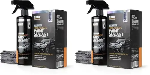 CERAKOTE® Rapid Ceramic Paint Sealant, Ceramic Coating for Cars, 2 Pack | Two 14 oz Bottles, Hydrophobic 50-Wash Gloss and Slickness, Safe on All Paint Colors and Clear Coat - 1