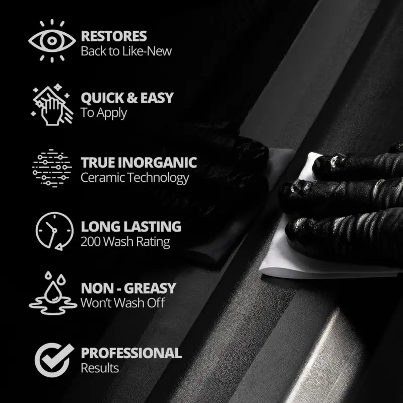 Cerakote Ceramic Trim Coat Restoration Kit, Faded Plastic Trim Restorer with 200 Wash Rating- - 1