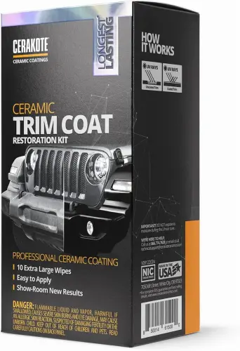 Cerakote Ceramic Trim Coat Restoration Kit, Faded Plastic Trim Restorer with 200 Wash Rating- - 8