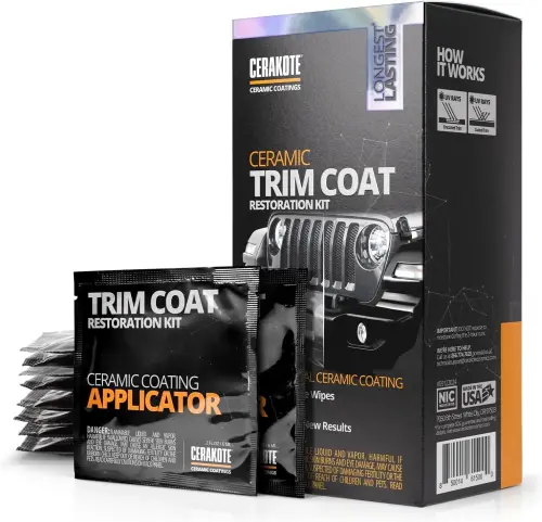 Cerakote Ceramic Trim Coat Restoration Kit, Faded Plastic Trim Restorer with 200 Wash Rating- - 9