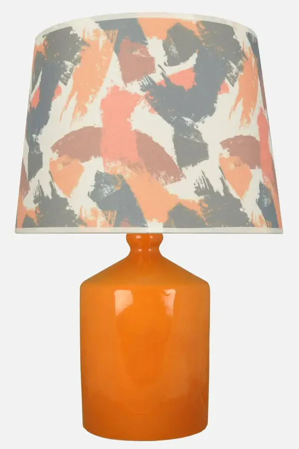 Ceramic Cube Vase Lamp Mustard - Brushstroke - 1