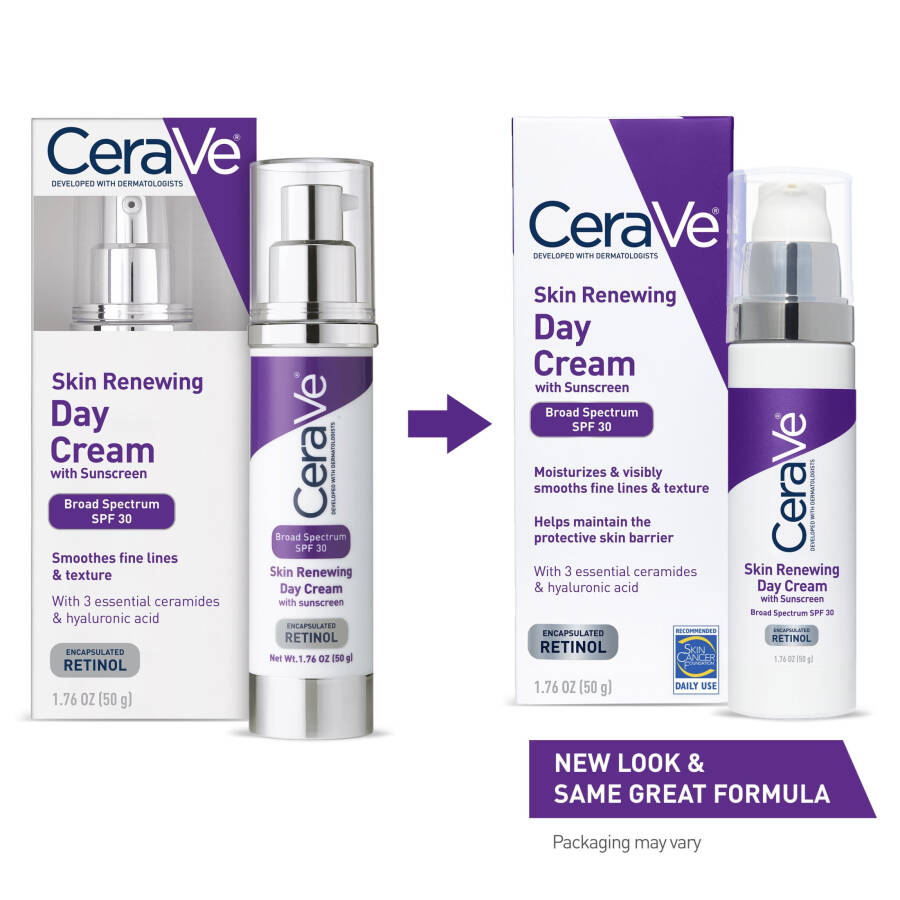 CeraVe Cilt Yenileyici Anti Yaşlanma Retinol Kremi, SPF 30'lu Yüz Nemlendirici 1.7 fl oz - 2