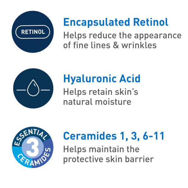 CeraVe Cilt Yenileyici Anti Yaşlanma Retinol Kremi, SPF 30'lu Yüz Nemlendirici 1.7 fl oz - 4