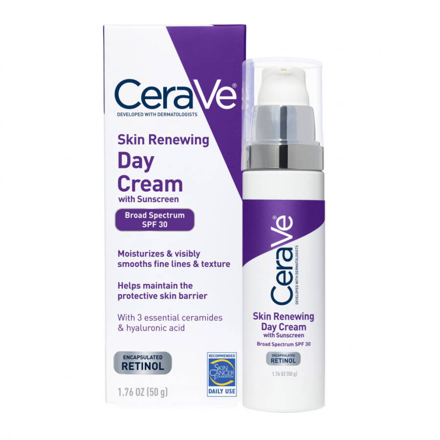 CeraVe Cilt Yenileyici Anti Yaşlanma Retinol Kremi, SPF 30'lu Yüz Nemlendirici 1.7 fl oz - 11