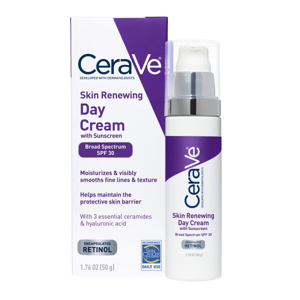 CeraVe Skin Renewing Anti Aging Retinol Cream, Face Moisturizer with SPF 30 1.7 fl oz - 1