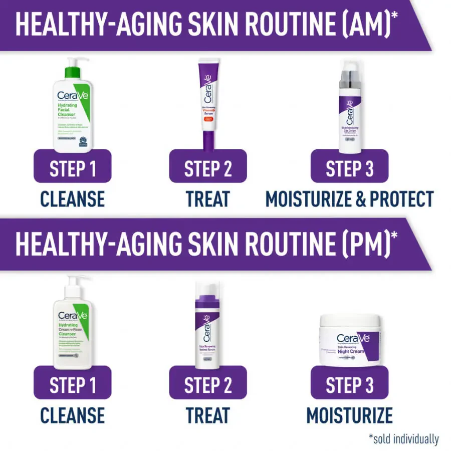 CeraVe Skin Renewing Face Night Cream with Peptide Complex & Hyaluronic Acid for All Skin Types, 1.7 oz - 7