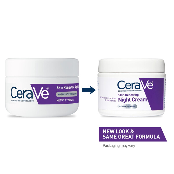 CeraVe Skin Renewing Face Night Cream with Peptide Complex & Hyaluronic Acid for All Skin Types, 1.7 oz - 13