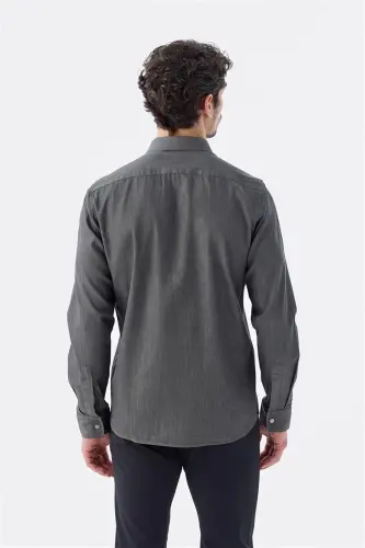 Черная джинсовая рубашка Comfort Fit со 100% хлопком, карманами и кнопками - 4