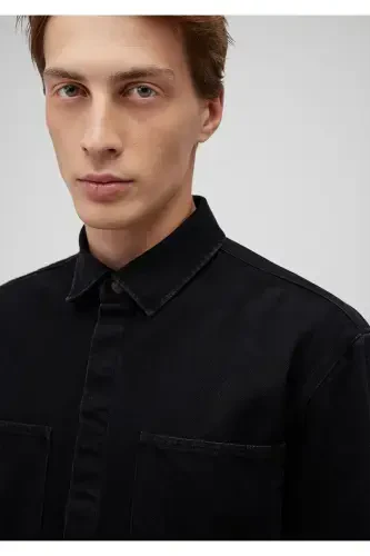 Черная Джинсовая Рубашка Regular Fit / Обычный Крой 0211 - 4