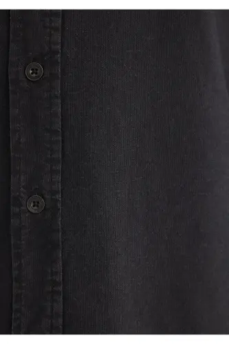 Чёрная джинсовая рубашка Slim Fit / Узкий крой 0211128-90 - 8