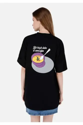 Черная футболка с надписью UNISEX Lilseb - COLIN'S (1)
