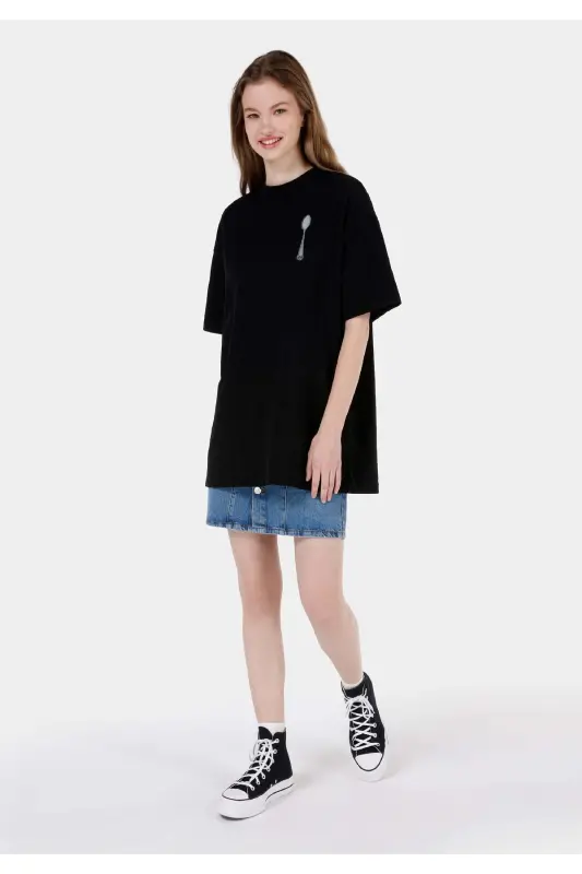 Черная футболка с надписью UNISEX Lilseb - 3