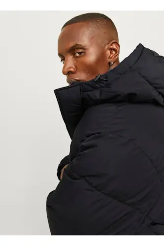 Черная мужская куртка 12256974_JJEBRADLEY PUFFER HOOD SN - 11