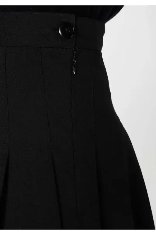 Черная плиссированная мини-юбка. - 5