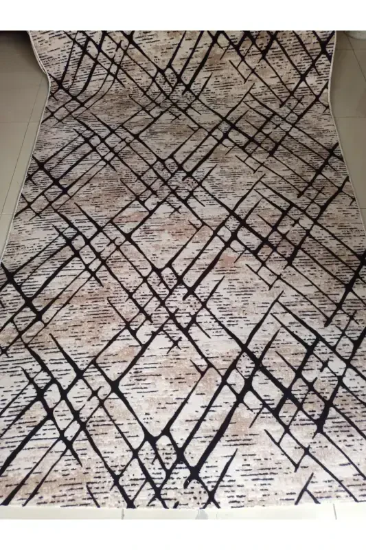 Черная противоскользящая дорожка - Моющийся всесезонный ковер | Для гостиной, ванной комнаты, балкона, молодежной комнаты - Черный - 1