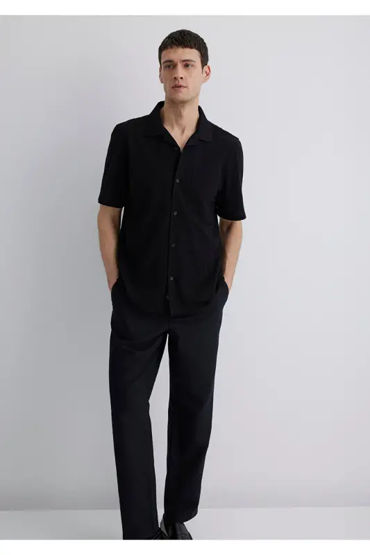 Черная Рубашка Regular Fit / Нормальный Крой 0211552-90 - 1