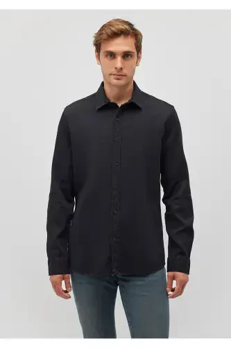 Черная Рубашка Slim Fit / Узкий Крой 0211091-900 - 3