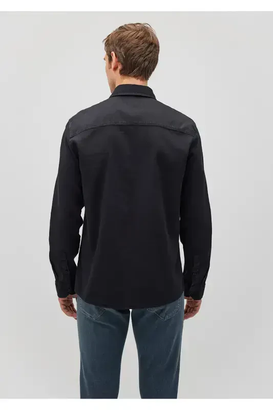 Черная Рубашка Slim Fit / Узкий Крой 0211091-900 - 4