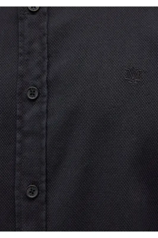 Черная Рубашка Slim Fit / Узкий Крой 0211091-900 - 6