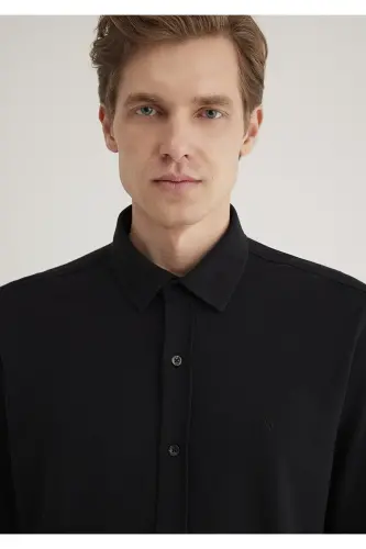 Черная Рубашка Slim Fit / Узкий Крой 0211583-900-Siya - 6