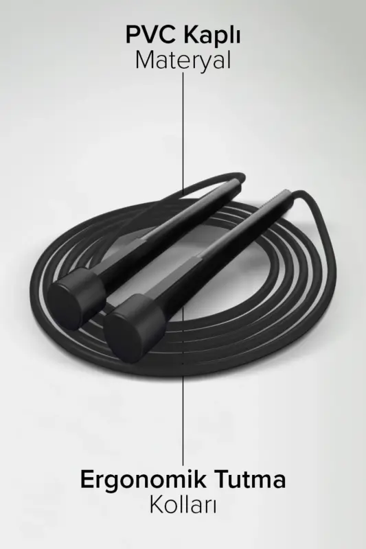 Черная скакалка Atp-3000-ЧЕРНЫЙ - 4