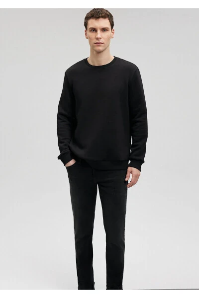 Черная толстовка с круглым вырезом 0610060-900 - 19