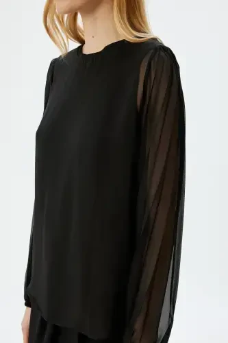 Черная женская блузка 5SAK60023UW - 5